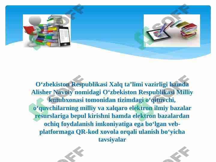 QR-kodli kitob bo`yicha slayd