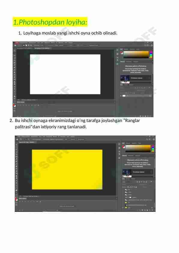 Photoshop, CorelDraw, SketchUpdan loyiha