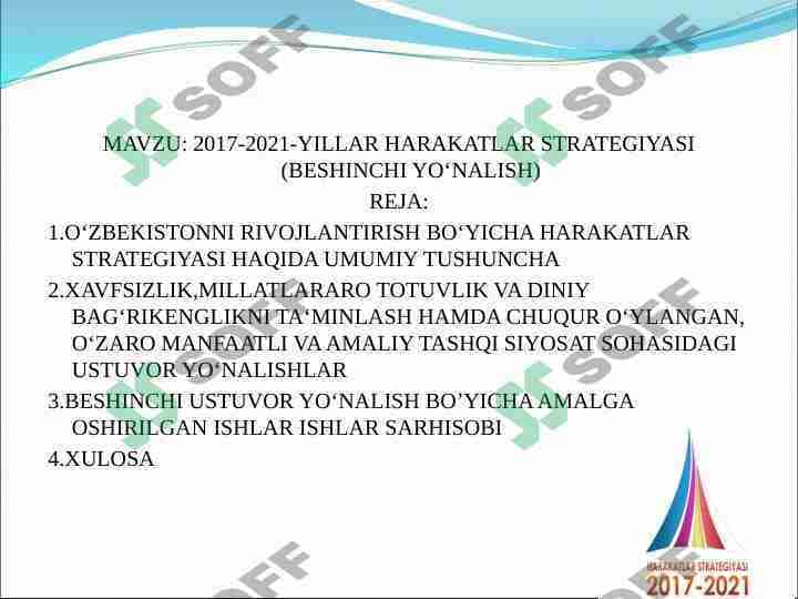 2017-2021-yillar harakatlar strategiyasi(5-yo'nalish)