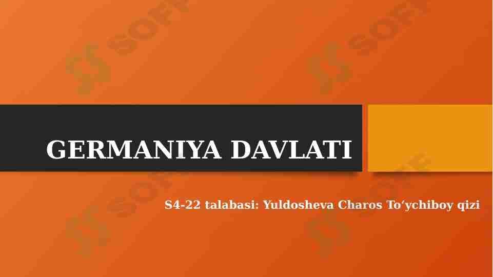 GERMANIYA DAVLATI