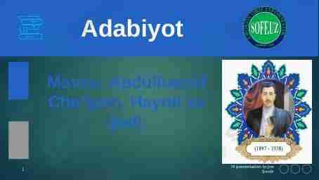 Abdulhamid Cho'lpon. Hayoti va ijodi.