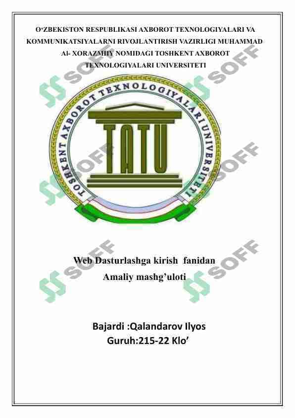 web dasturlashga kirish