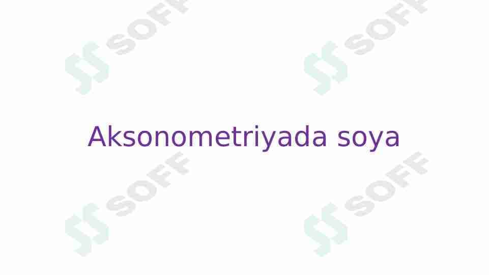 Aksonometriyada soya