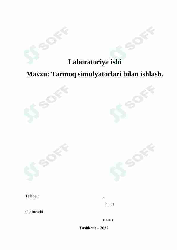 Tarmoq simulyatorlari bilan ishlash