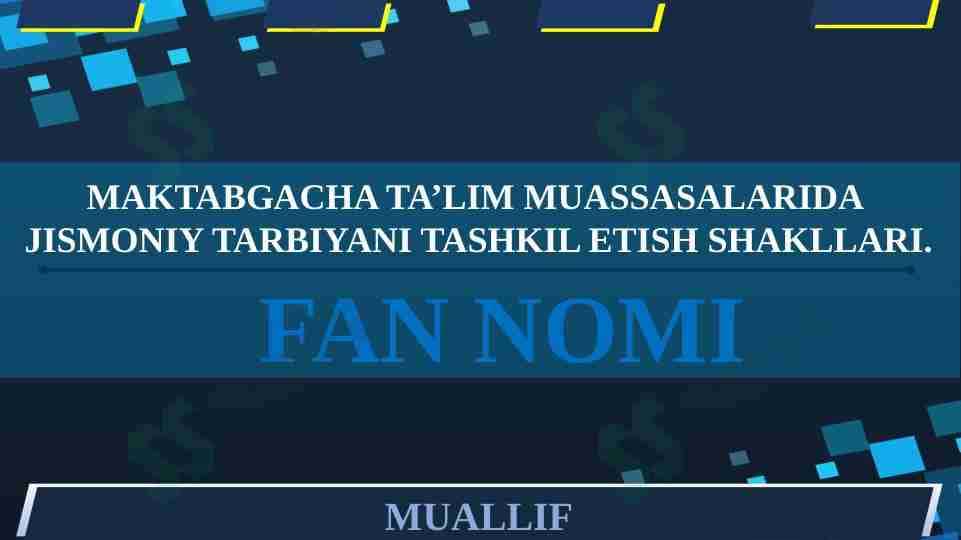 Maktabgacha ta’lim muassasalarida  jismoniy tarbiyani tashkil etish shakllari.