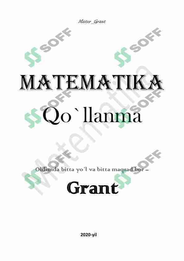 Matematika qo'llanma har qanday inson uchun