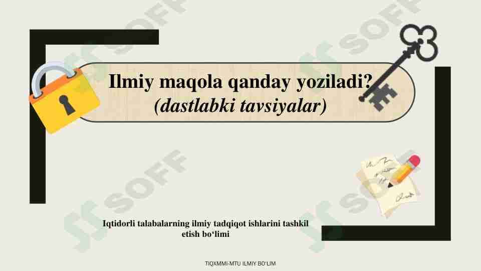 Ilmiy maqola qanday yoziladi?