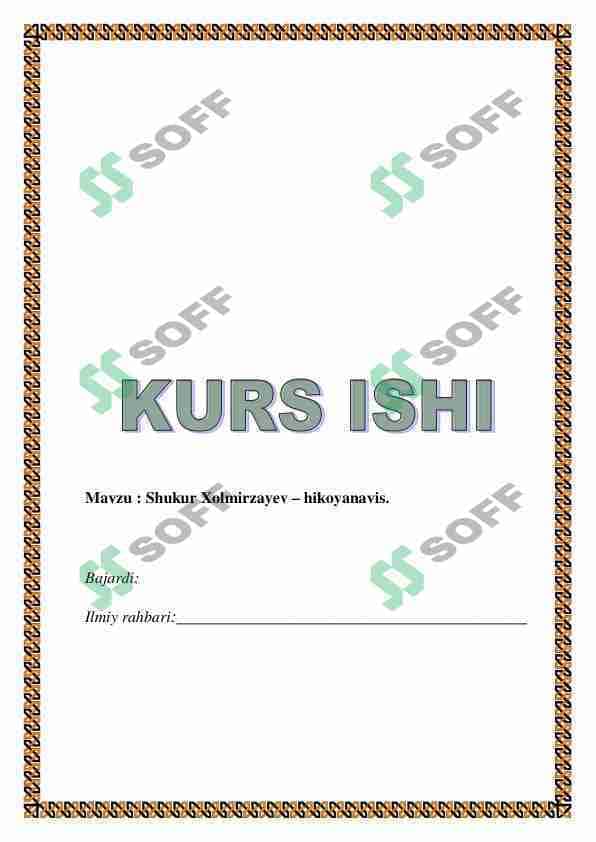 Shukur Xolmirzayev