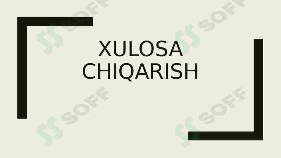 Xulosa chiqarish