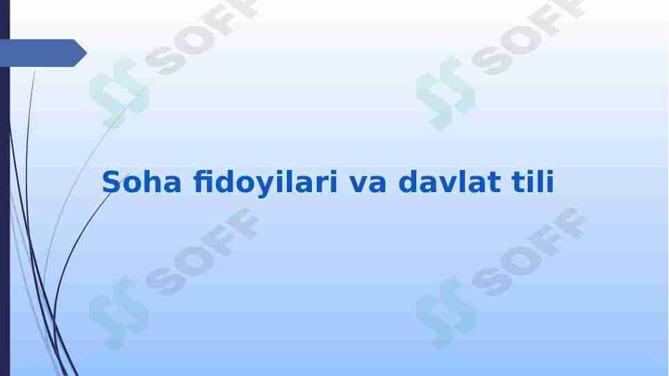 Soha fidoyilari va davlat tili