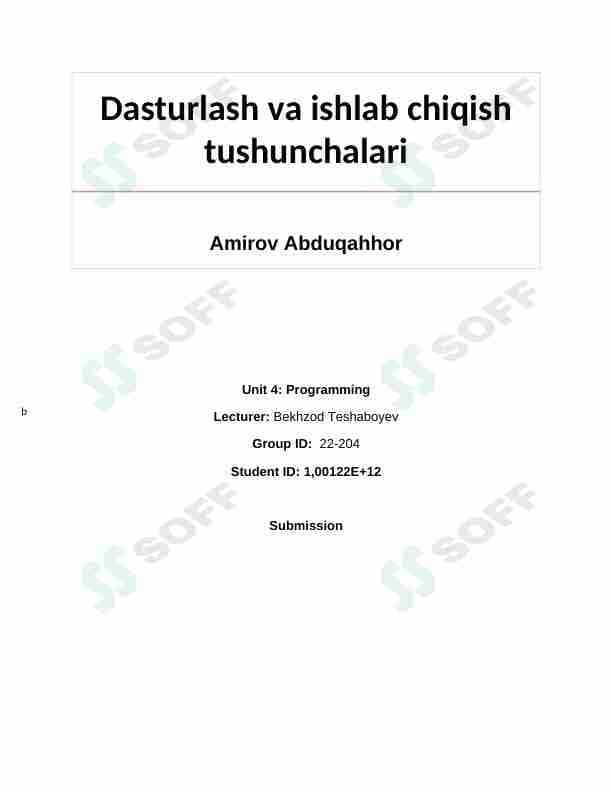Assignment programming