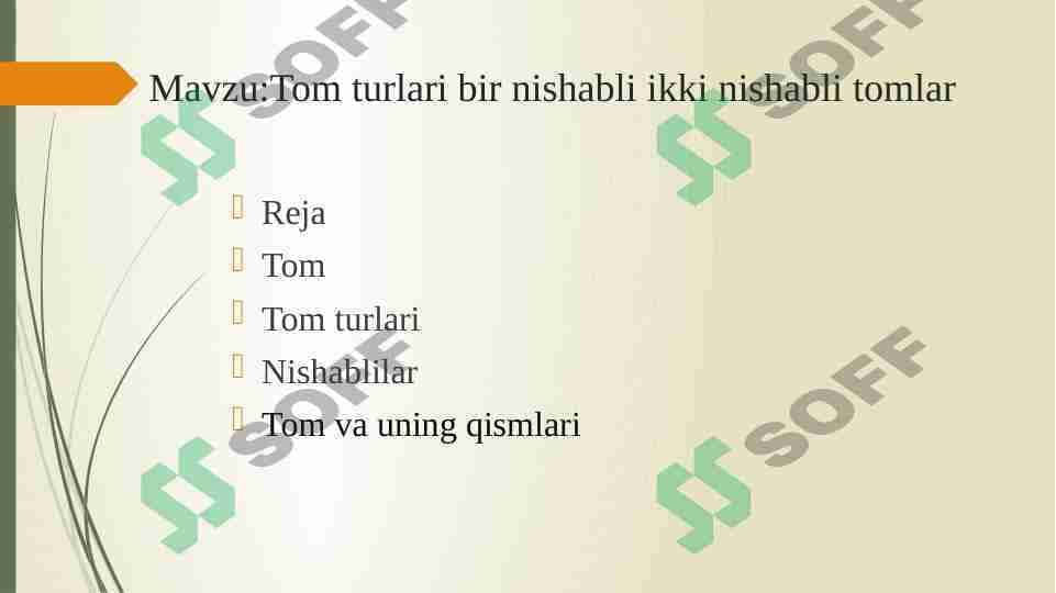 Tom turlari bir nishabli ikki nishabli tomlar