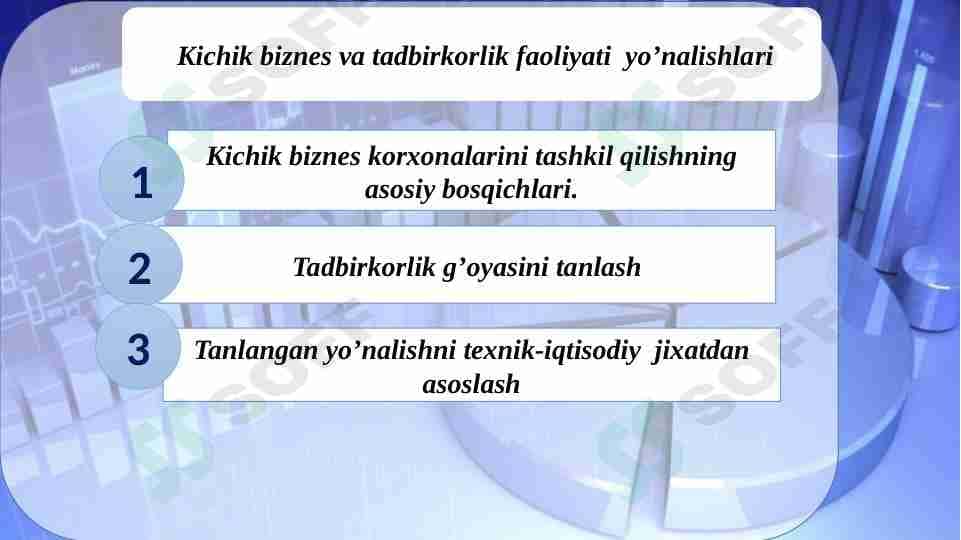 Kichik biznes va tadbirkorlik faoliyati yo‘nalishlari