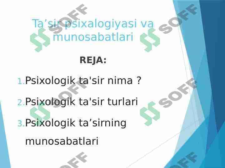 Ta’sir psixalogiyasi va munosabatlari