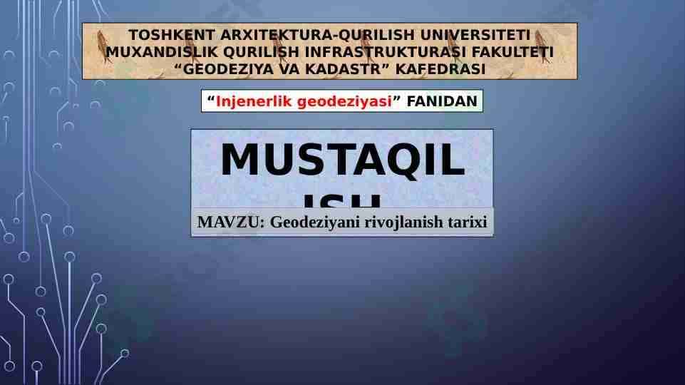 Geodeziyani rivojlanish tarixi