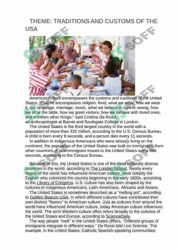 traditions and customs of the usa