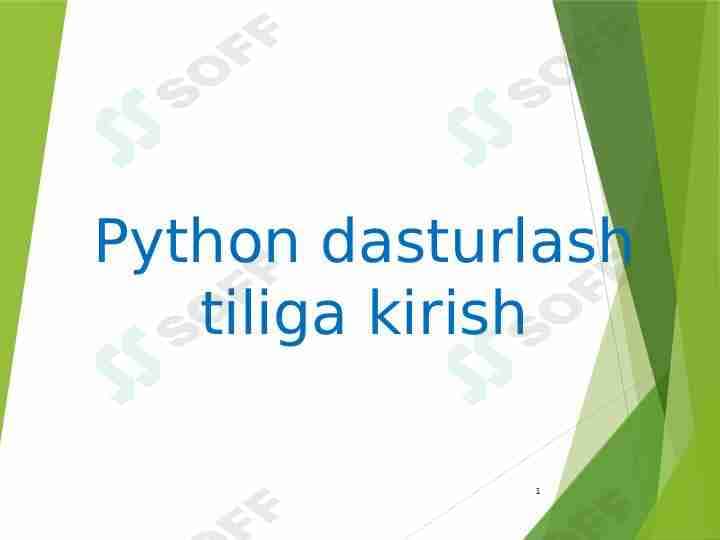 Python dasturlash tiliga kirish.