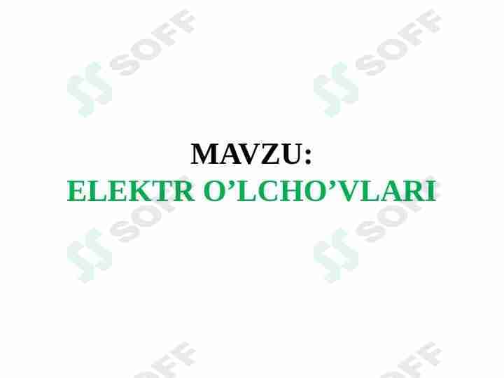 Elektr oʻlchovlari