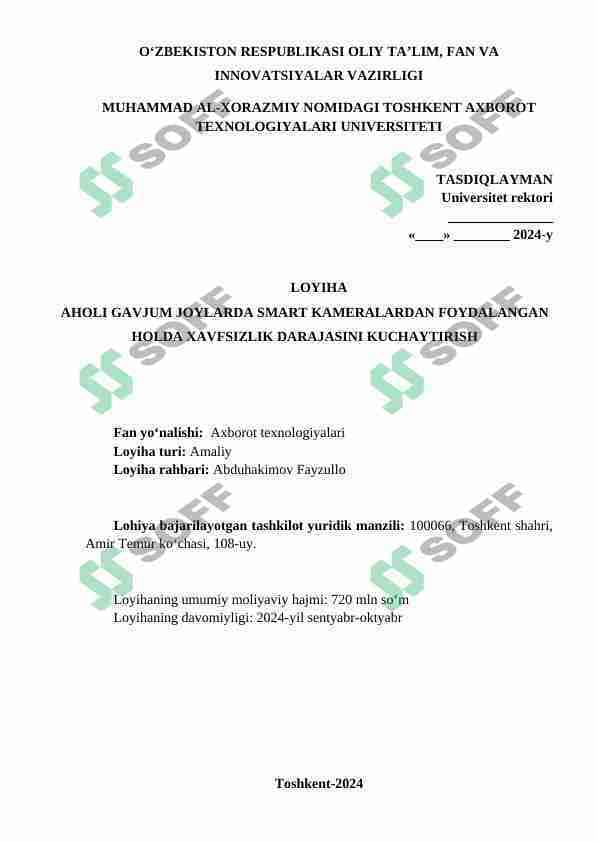 Aholi gavjum joylarda smart kameralardan foydalangan holda xavfsizlik darajasini kuchaytirish