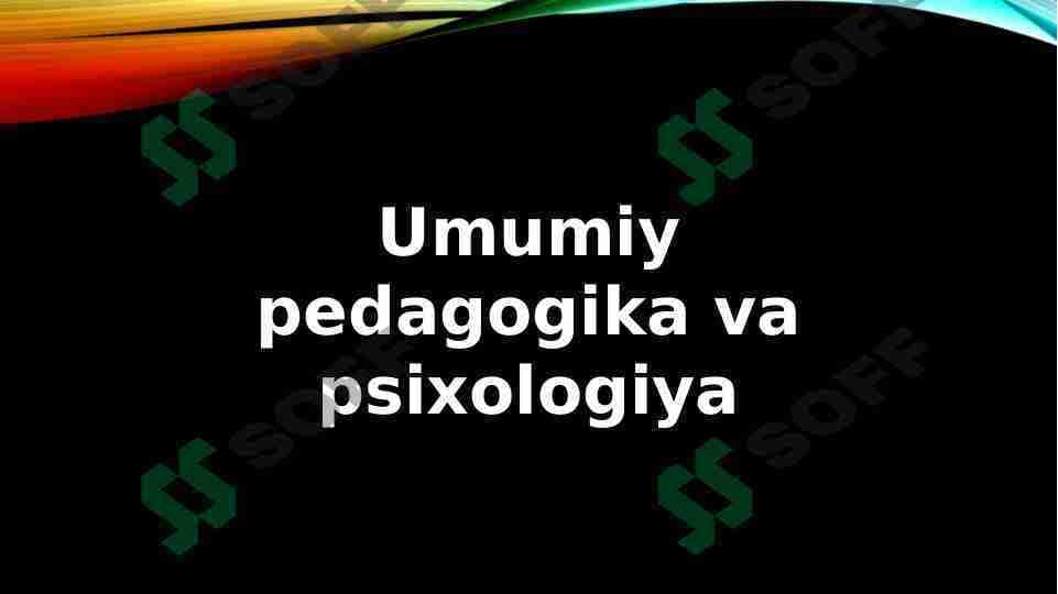 Tafakkur va nutqning psixologik tavsifi