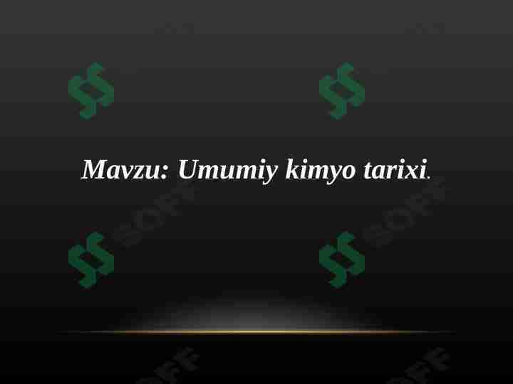 Umumiy kimyo tarixi