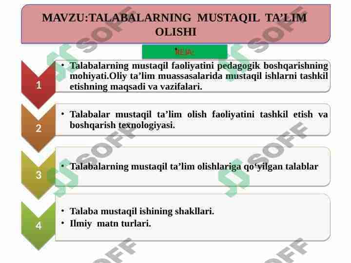 TALABALARNING  MUSTAQIL  TA’LIM  OLISHI