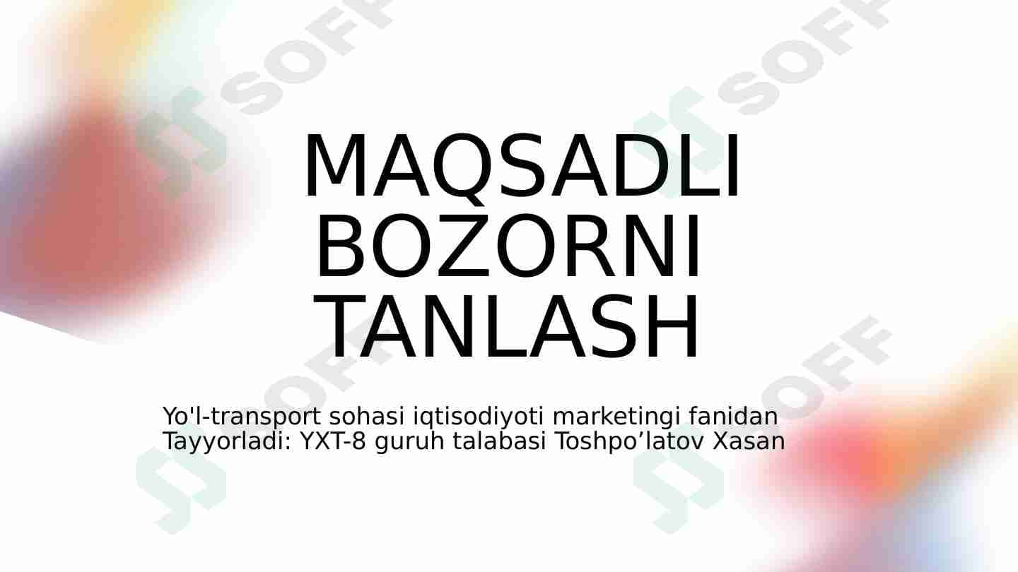 Maqsadli bozorni tanlash