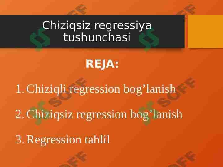 Chiziqsiz regressiya tushunchasi