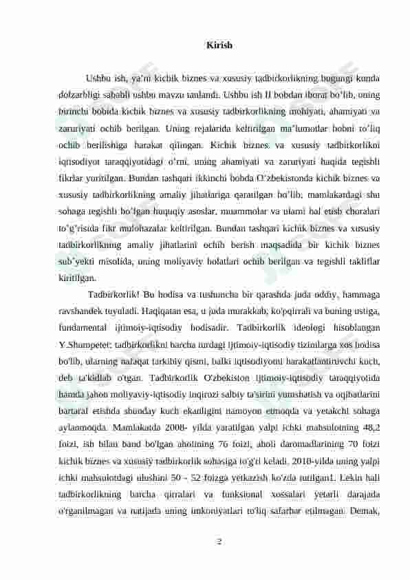 Biznes va tadbirkorlik toʻgʻrisida tushuncha. kurs ishi