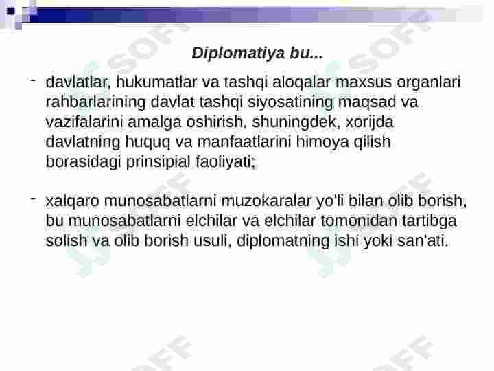 Diplomatiya. Maxsus tarix fanlari