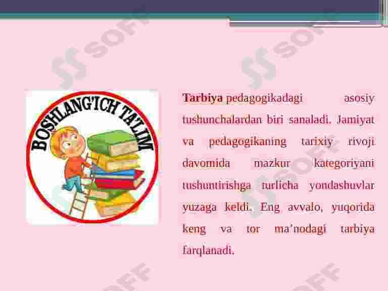 Boshlang’ich ta’limda tarbiya nazariyasi