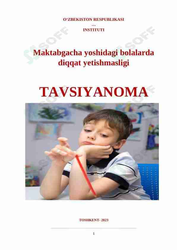 Maktabgacha yoshidagi bolalarda diqqat yetishmasligi
