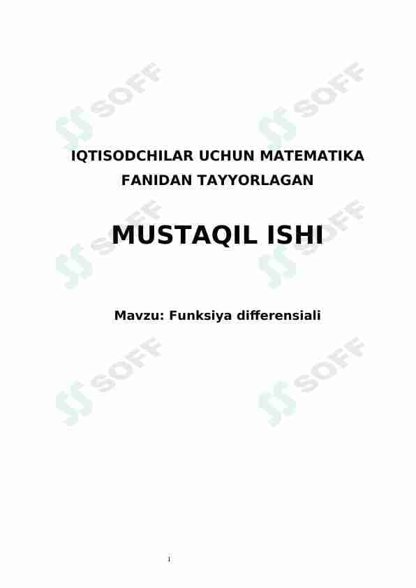 Funksiya differensiali