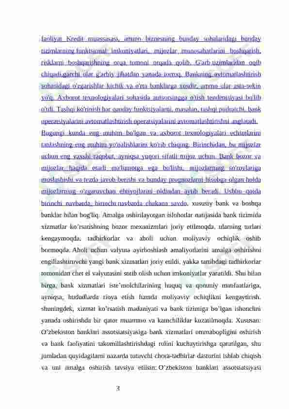 O'zbekistonda bank sektorida IABS tizimining ishlash texnalogiyasi.
