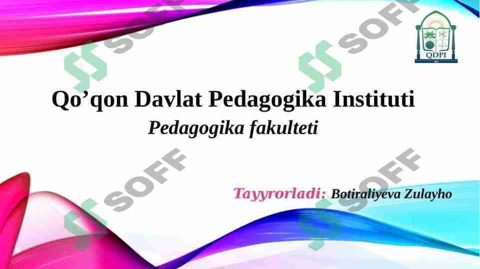 Zamonaviy sharoitda tarbiyaviy jarayonlar va uni tashkil etish yo'llari (TAQDIMOT)