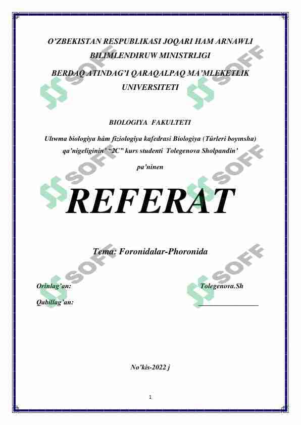 Foronidalar-Phoronida