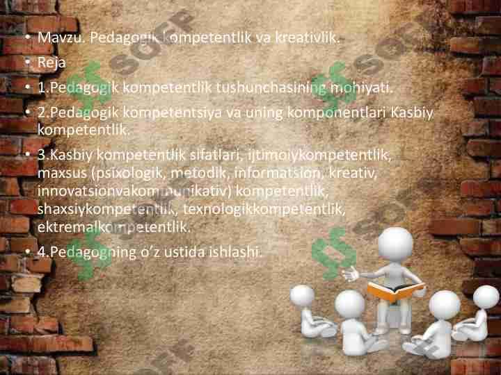 Pedagogik kompetentlik va kreativlik.