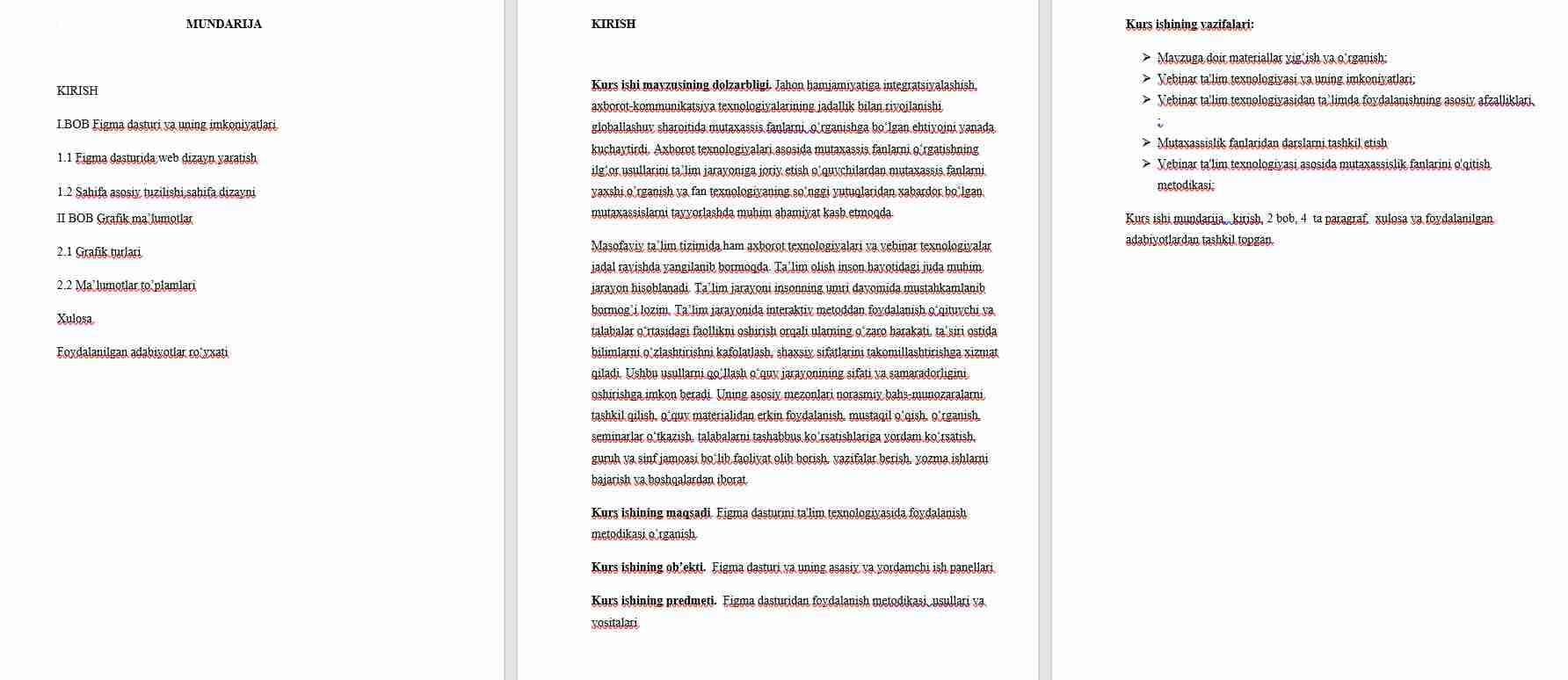 Figma dasturi yordamida Web sahifada grafik ma’lumotlarni aks ettirish