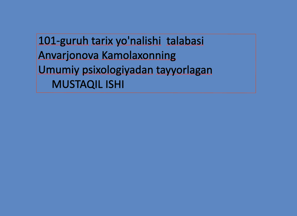 Umumiy psixologiyadan