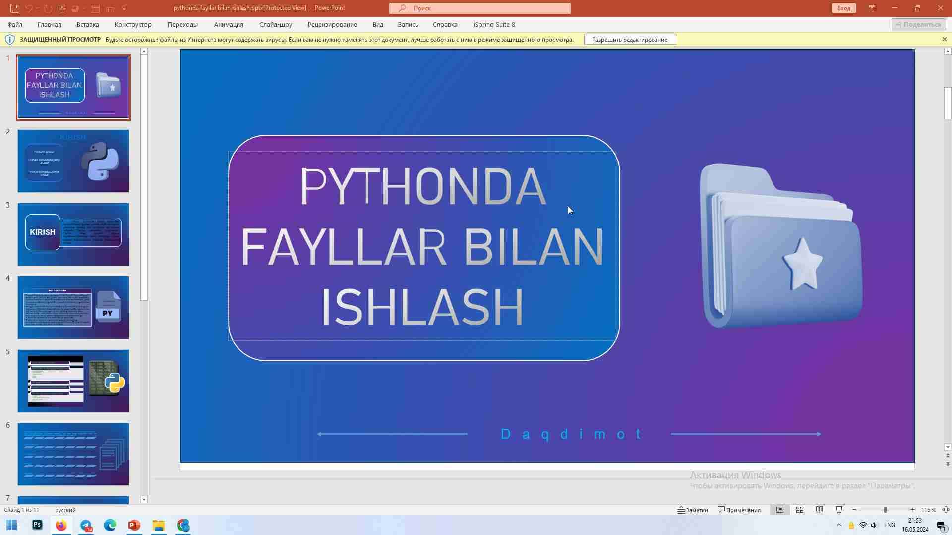 pythonda fayllar bilan ishlash