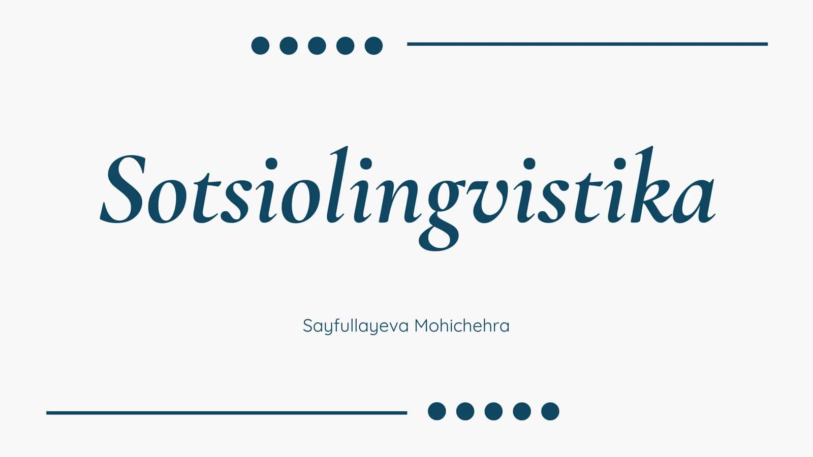 sociolinguistics
