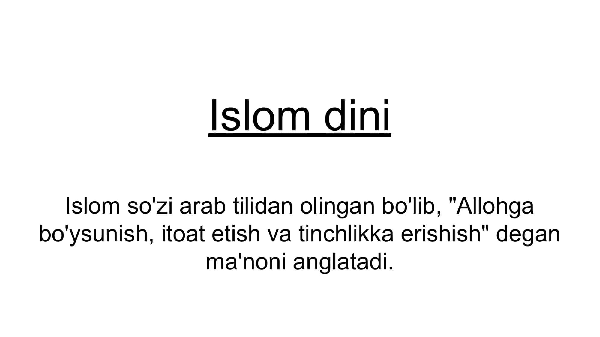 Islom dini