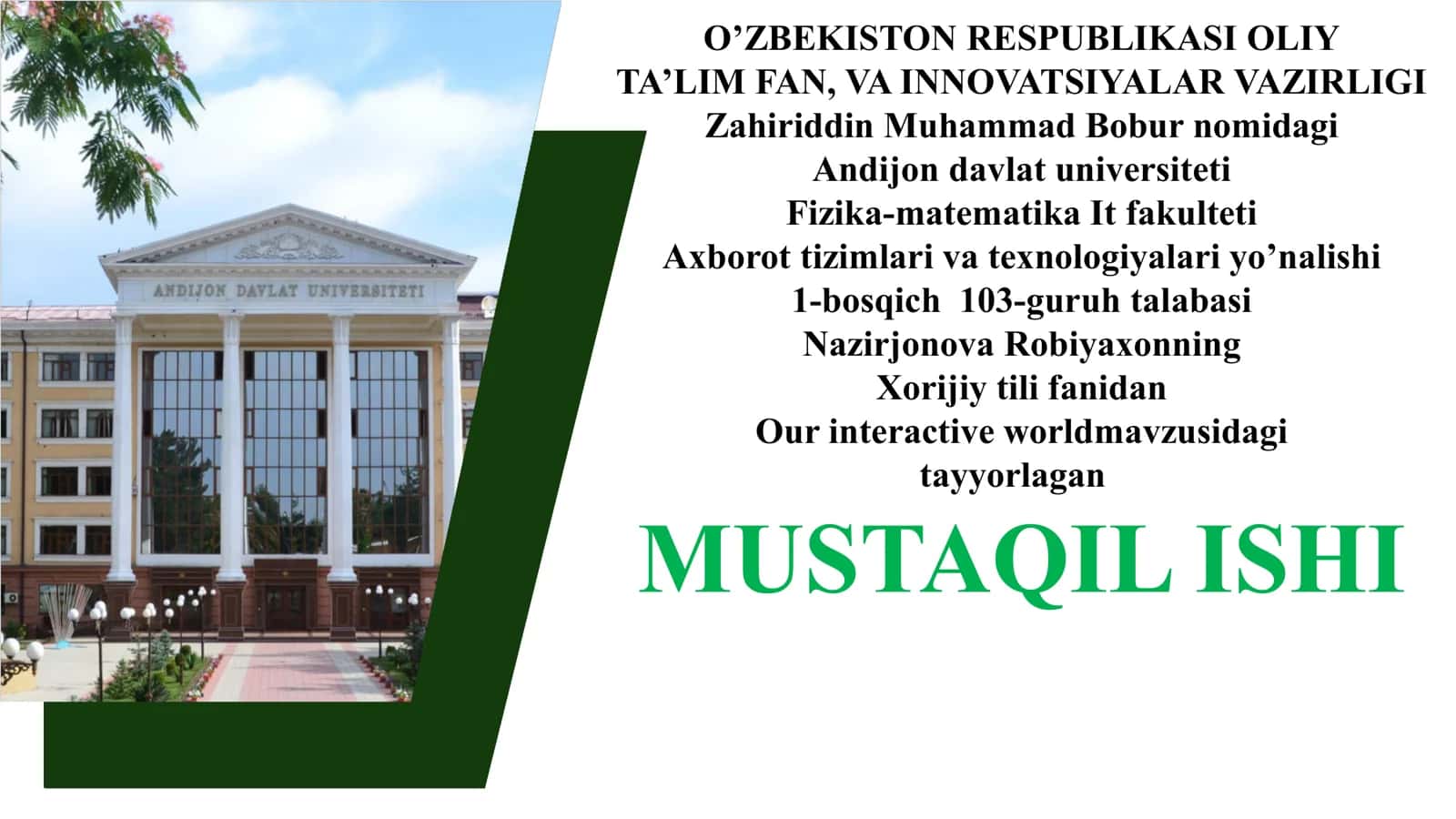 Our interactive world mavzusi
