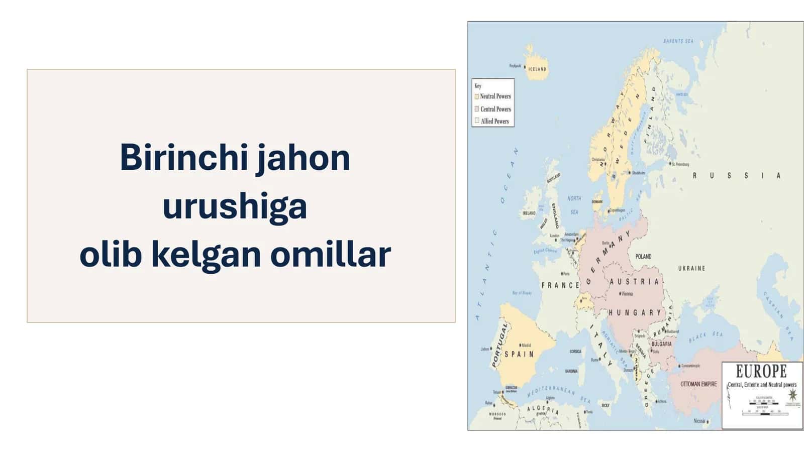 Birinchi jahon urushiga olib kelgan omillar