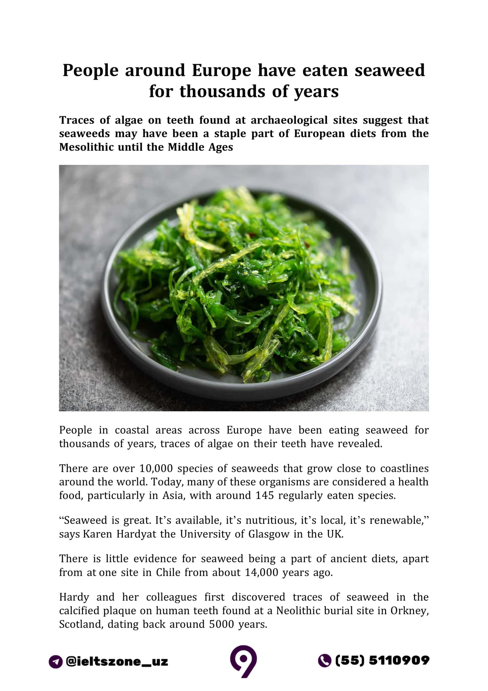 Seaweed as a Staple in European Diets
