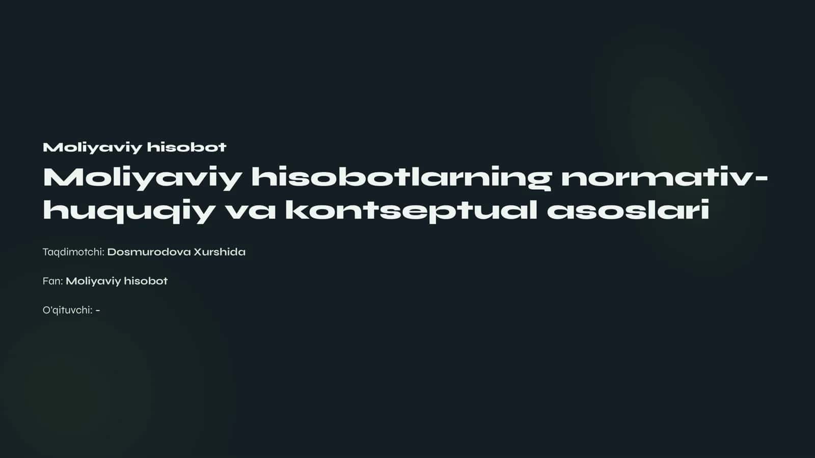 Moliyaviy hisobot