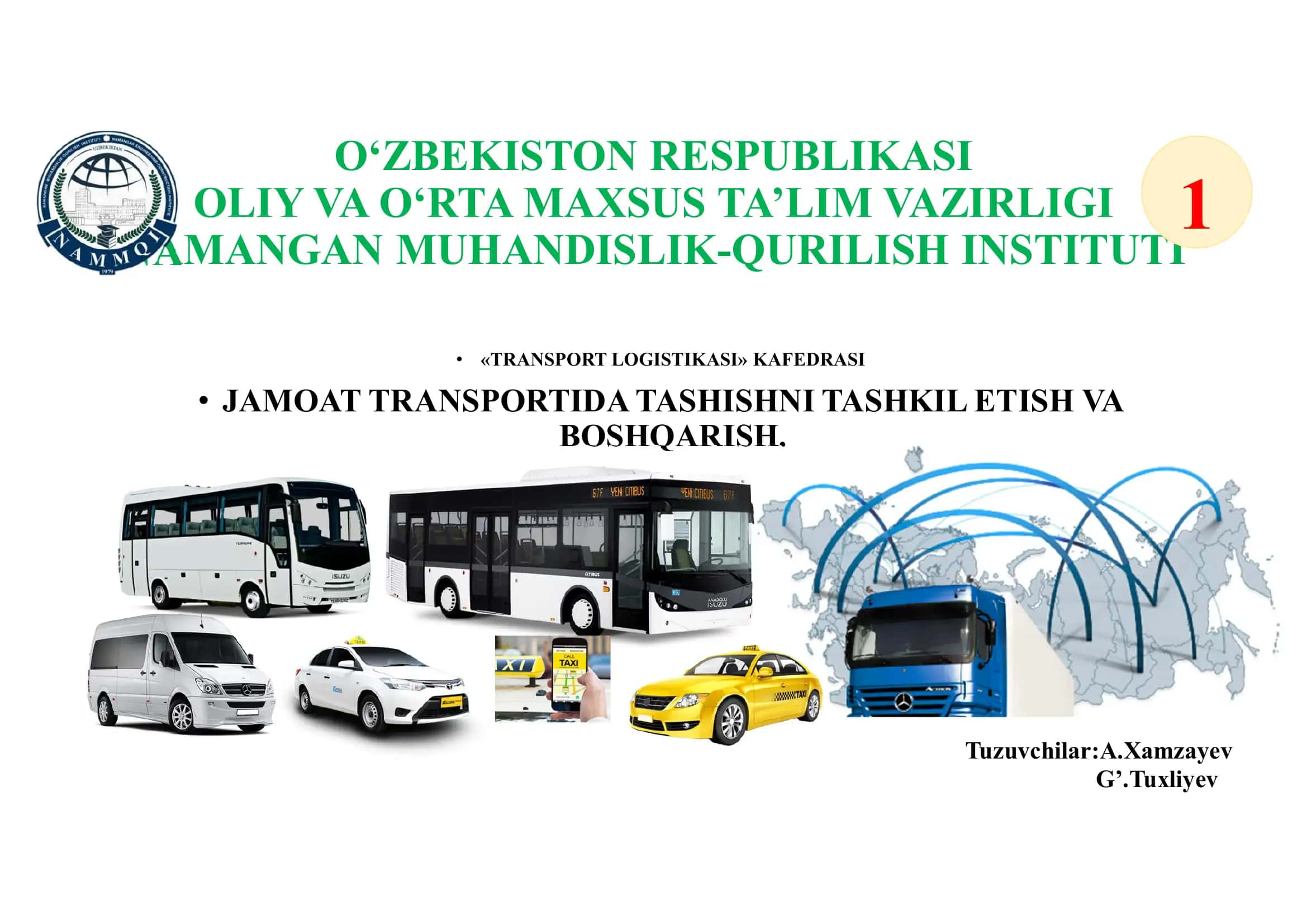 Yo‘lovchilarni tashish jamoat transporti tahlili