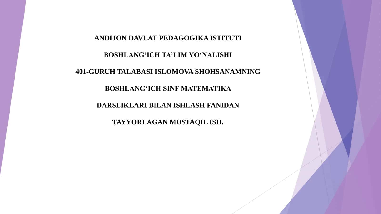 Darsni tashkil qilish, ko‘rgazmalilik hamda didaktik materiallardan foydalanish