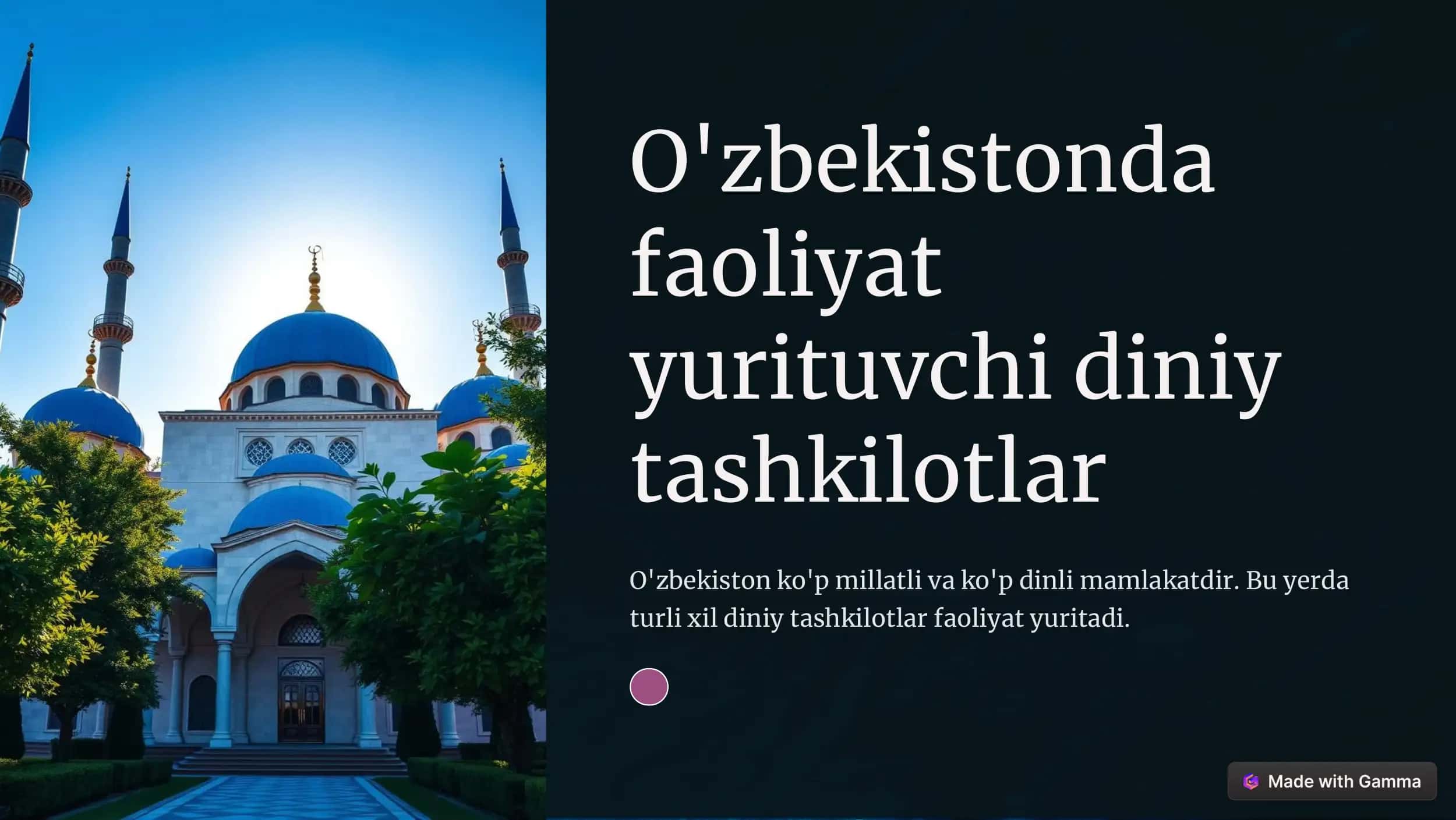 O'zbekistonda  faoliyat  yurituvchi diniy tashkilotlar