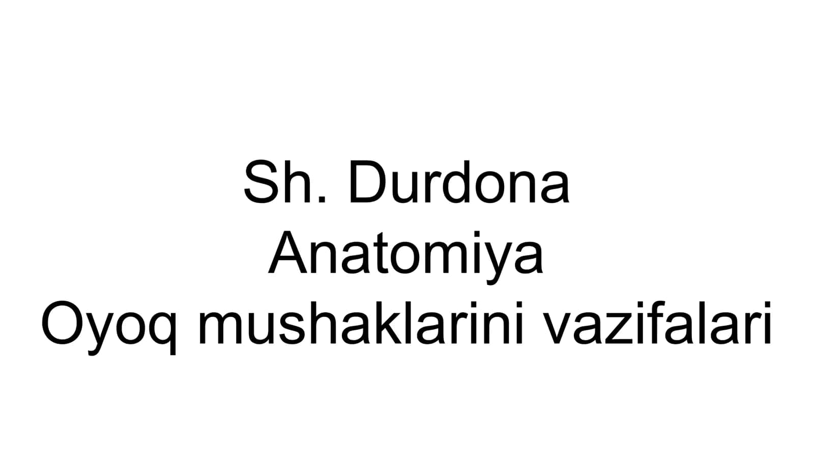 Oyoq mushaklari